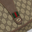GUCCI GG Supreme Web Sherry Line Bag PVC Beige Gold 156 01 031 Auth 158203-8