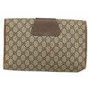GUCCI GG Supreme Web Sherry Line Bag PVC Beige Gold 156 01 031 Auth 158203-2