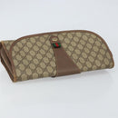 GUCCI GG Supreme Web Sherry Line Bag PVC Beige Gold 156 01 031 Auth 158203-5