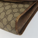 GUCCI GG Supreme Web Sherry Line Bag PVC Beige Gold 156 01 031 Auth 158203-7