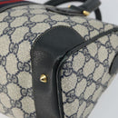 GUCCI GG Supreme Sherry Line Boston Bag PVC Navy Gold Auth 158204-10