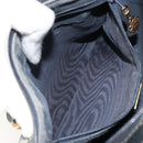 GUCCI GG Supreme Sherry Line Boston Bag PVC Navy Gold Auth 158204-21