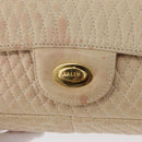 BALLY Chain Shoulder Bag Leather Ivory Gold Auth 158205-14