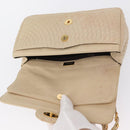 BALLY Chain Shoulder Bag Leather Ivory Gold Auth 158205-16