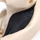 BALLY Chain Shoulder Bag Leather Ivory Gold Auth 158205-24