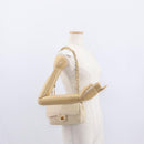BALLY Chain Shoulder Bag Leather Ivory Gold Auth 158205-25