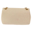 BALLY Chain Shoulder Bag Leather Ivory Gold Auth 158205-3