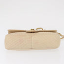 BALLY Chain Shoulder Bag Leather Ivory Gold Auth 158205-9