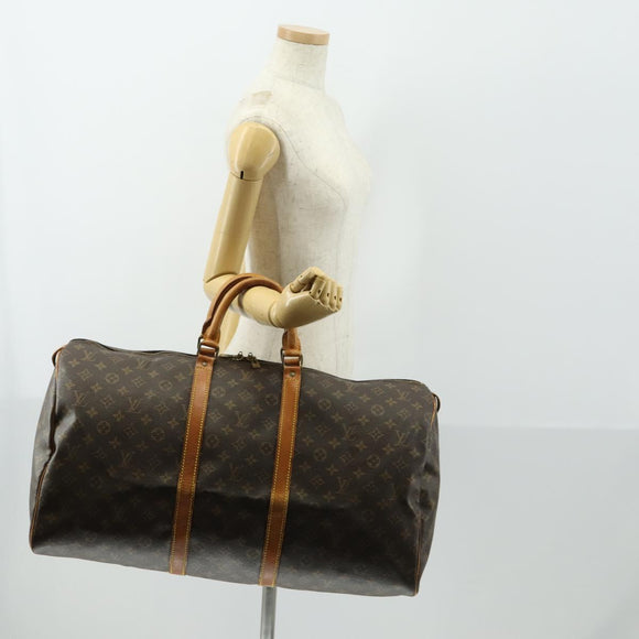 LOUIS VUITTON Monogram Keepall 55 Boston Bag L008 LV Auth 158208