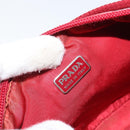 PRADA Accessory Pouch Nylon Red Silver Auth 158210-18