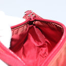 PRADA Accessory Pouch Nylon Red Silver Auth 158210-19