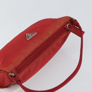 PRADA Accessory Pouch Nylon Red Silver Auth 158210-6