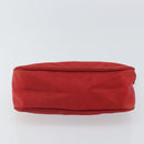 PRADA Accessory Pouch Nylon Red Silver Auth 158210-5
