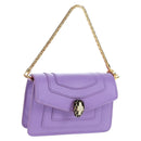 BVLGARI Bag Charm Leather Purple Auth 158218SM-1