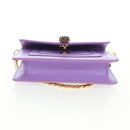 BVLGARI Bag Charm Leather Purple Auth 158218SM-11