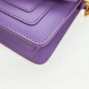 BVLGARI Bag Charm Leather Purple Auth 158218SM-13