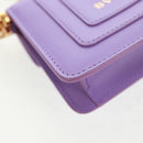 BVLGARI Bag Charm Leather Purple Auth 158218SM-14