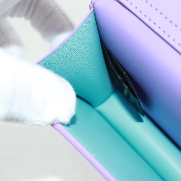 BVLGARI Bag Charm Leather Purple Auth 158218SM