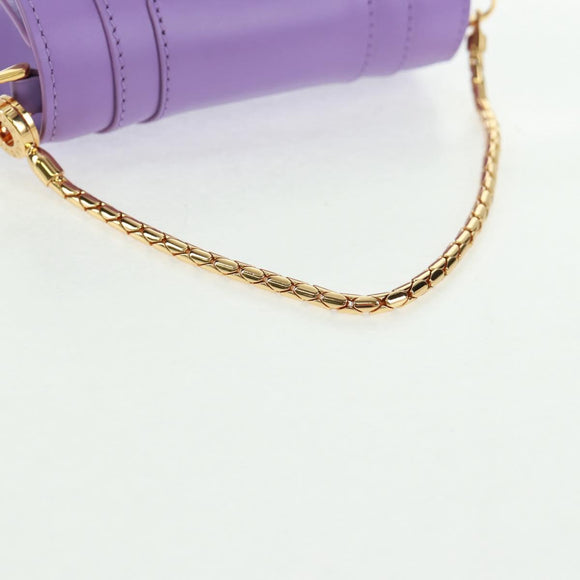 BVLGARI Bag Charm Leather Purple Auth 158218SM