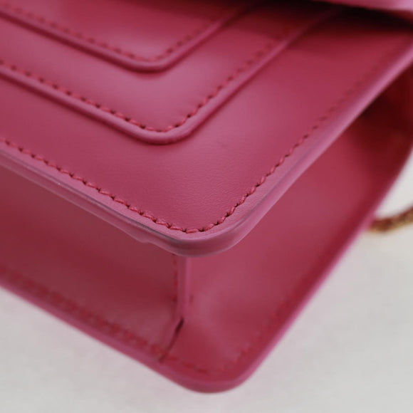 BVLGARI Bag Charm Leather Pink Auth 158219SM