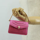BVLGARI Bag Charm Leather Pink Auth 158219SM-21