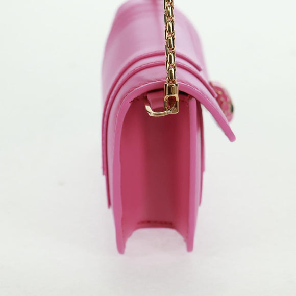 BVLGARI Bag Charm Leather Pink Auth 158219SM