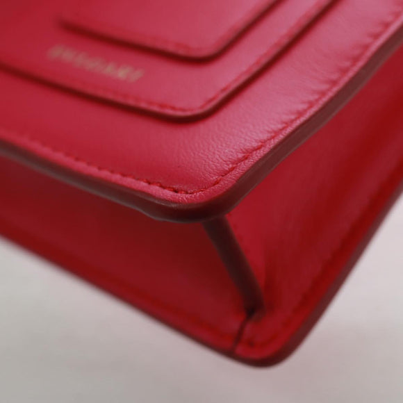 BVLGARI Bag Charm Leather Pink Auth 158220SM