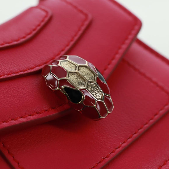 BVLGARI Bag Charm Leather Pink Auth 158220SM