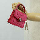 BVLGARI Bag Charm Leather Pink Auth 158220SM-23