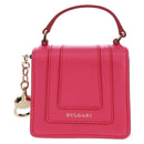 BVLGARI Bag Charm Leather Pink Auth 158220SM-3