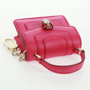 BVLGARI Bag Charm Leather Pink Auth 158220SM-6