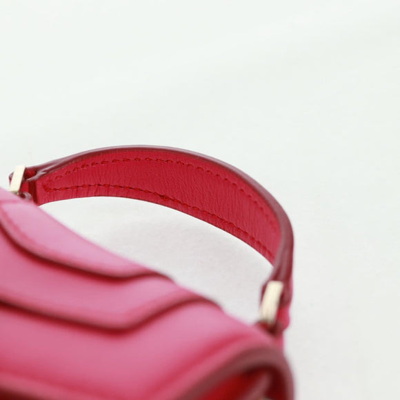 BVLGARI Bag Charm Leather Pink Auth 158220SM