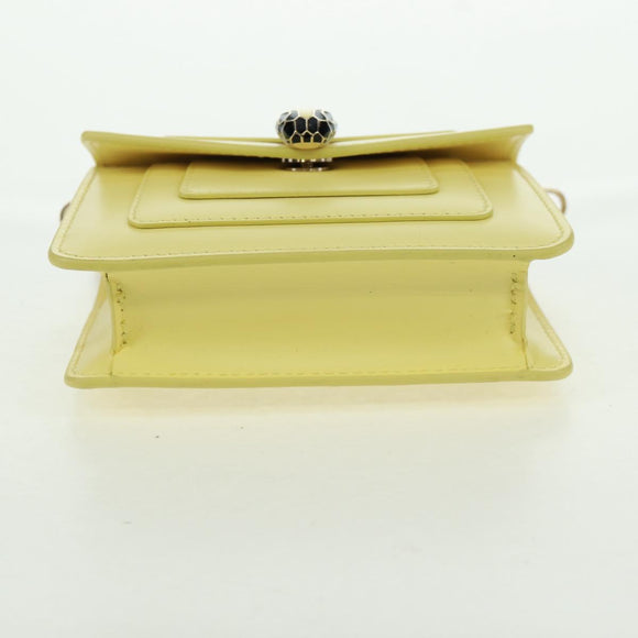 BVLGARI Bag Charm Leather Yellow Auth 158221SM