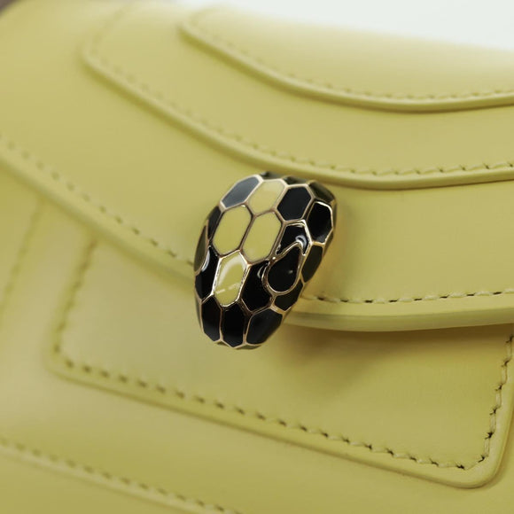 BVLGARI Bag Charm Leather Yellow Auth 158221SM