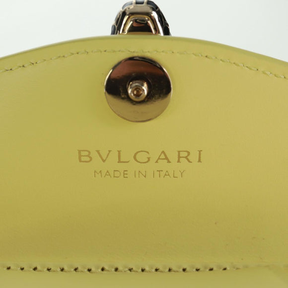 BVLGARI Bag Charm Leather Yellow Auth 158221SM