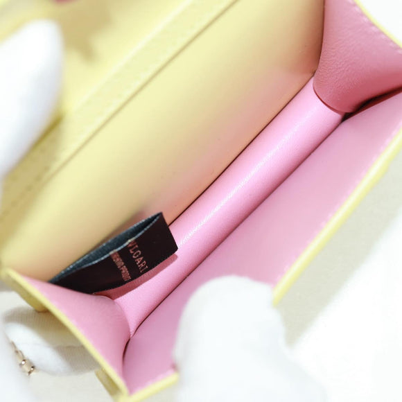 BVLGARI Bag Charm Leather Yellow Auth 158221SM