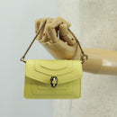 BVLGARI Bag Charm Leather Yellow Auth 158221SM-23