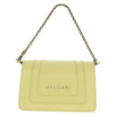 BVLGARI Bag Charm Leather Yellow Auth 158221SM-3