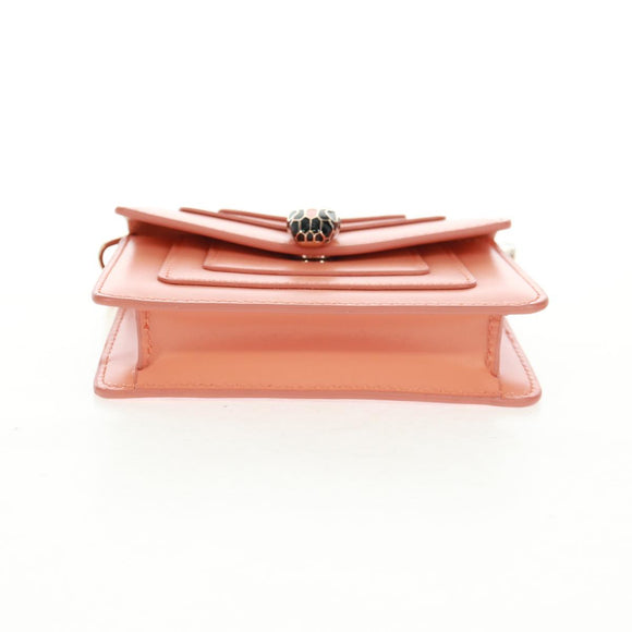 BVLGARI Bag Charm Leather Orange Auth 158222SM