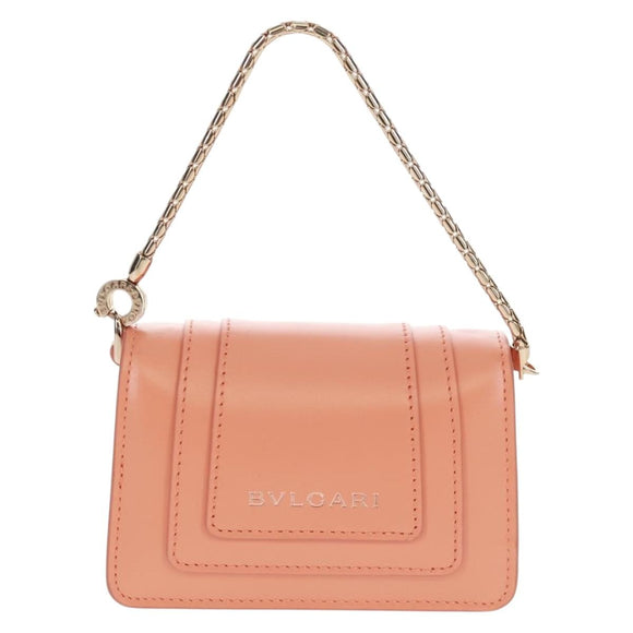 BVLGARI Bag Charm Leather Orange Auth 158222SM