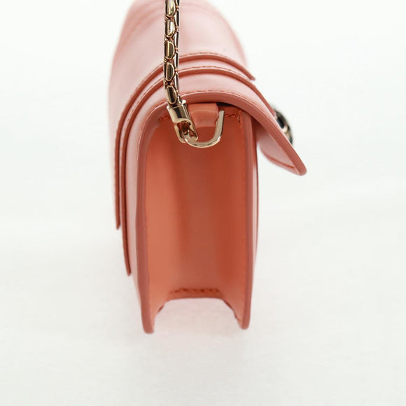 BVLGARI Bag Charm Leather Orange Auth 158222SM