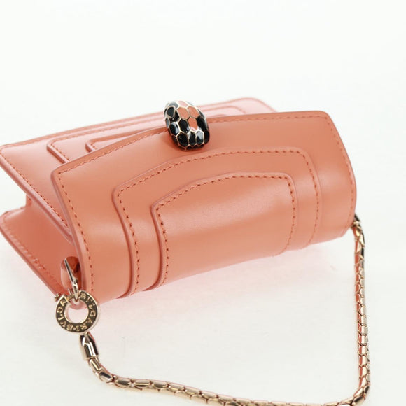 BVLGARI Bag Charm Leather Orange Auth 158222SM