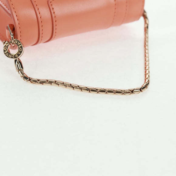 BVLGARI Bag Charm Leather Orange Auth 158222SM