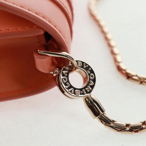 BVLGARI Bag Charm Leather Orange Auth 158222SM