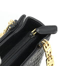BALLY Shoulder Bag Leather Black Gold Auth 158223-14
