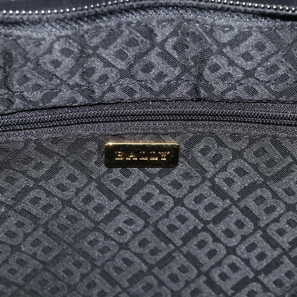 BALLY Shoulder Bag Leather Black Gold Auth 158223