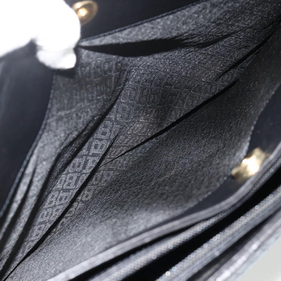 BALLY Shoulder Bag Leather Black Gold Auth 158223