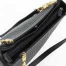 BALLY Shoulder Bag Leather Black Gold Auth 158223-6