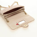 CHANEL Wild Stitch Chain Shoulder Bag Calf Skin Beige Gold CC Auth 158224SAV-21