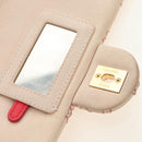 CHANEL Wild Stitch Chain Shoulder Bag Calf Skin Beige Gold CC Auth 158224SAV-8